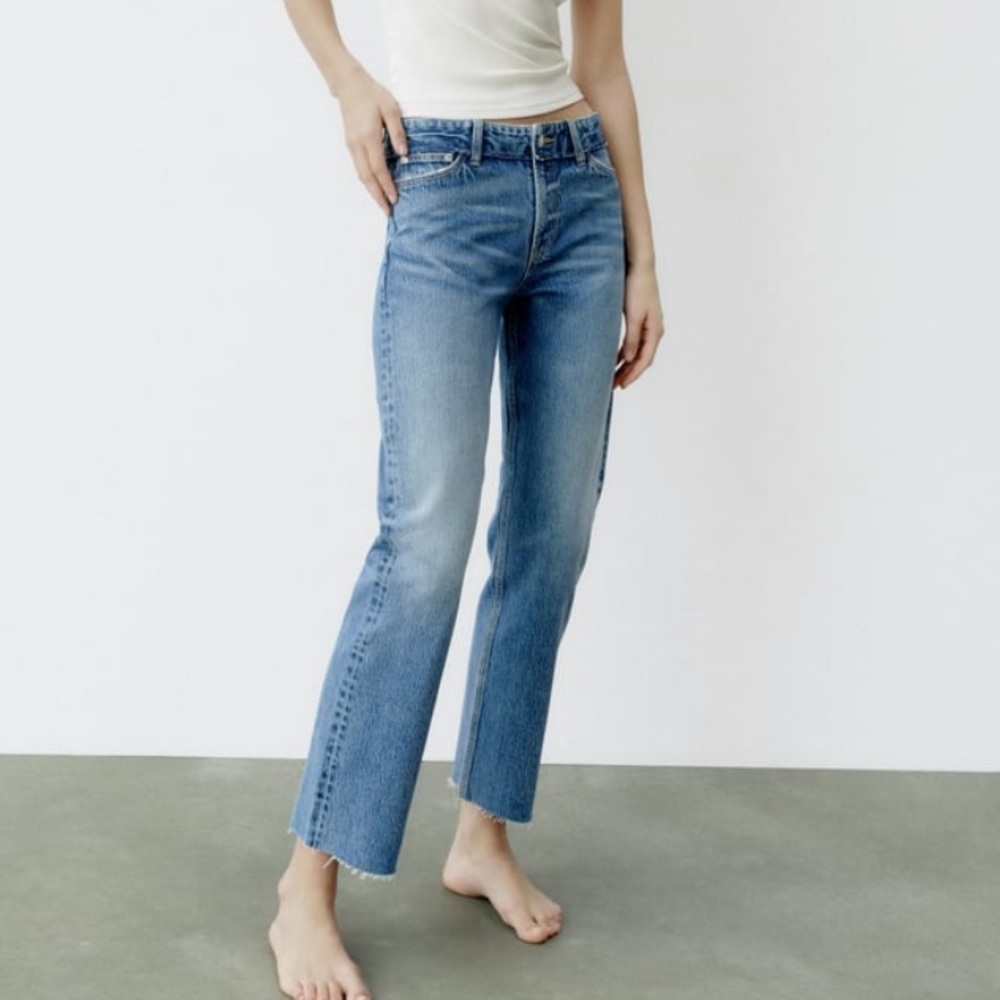 NWT Zara TRF midrise straight leg jeans